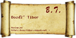 Bozó Tibor névjegykártya